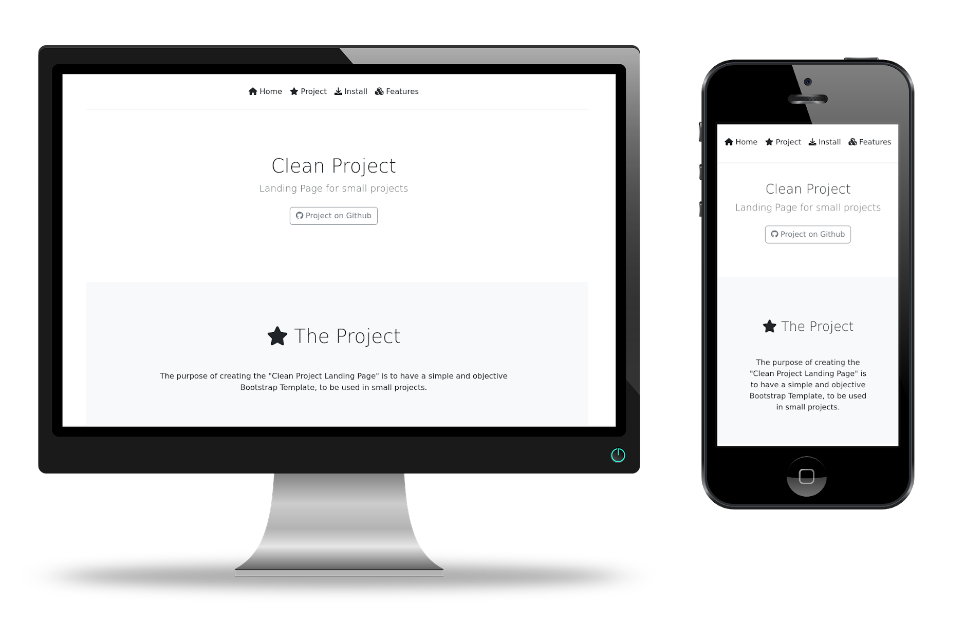 clean-project-landing-page 网站模板截图