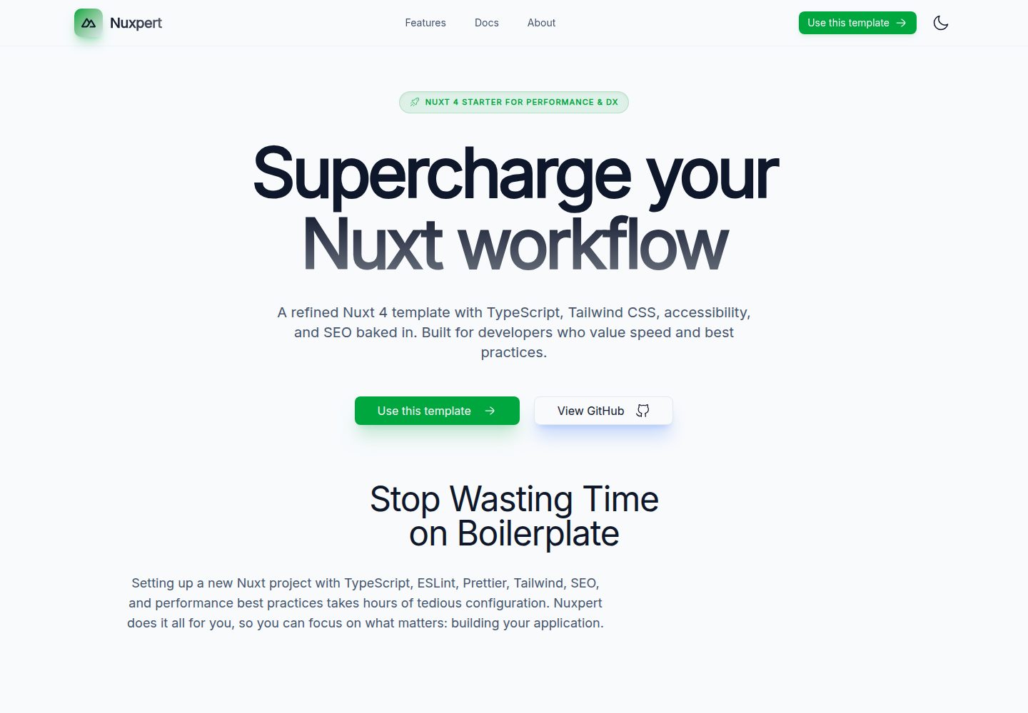 nuxpert 网站模板截图