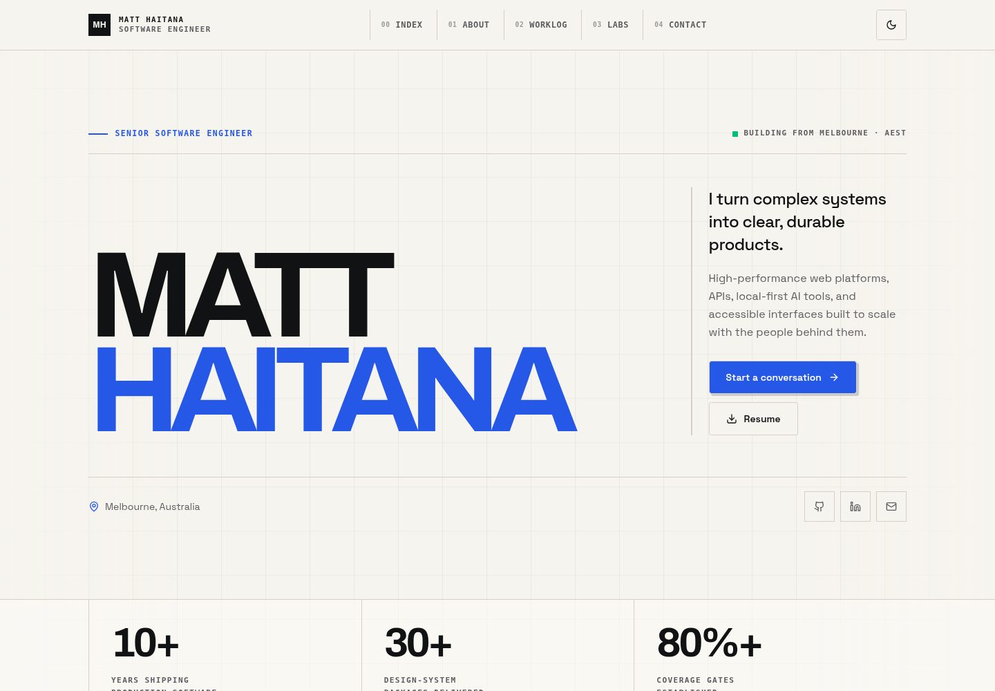 mhaitana.dev 网站模板截图