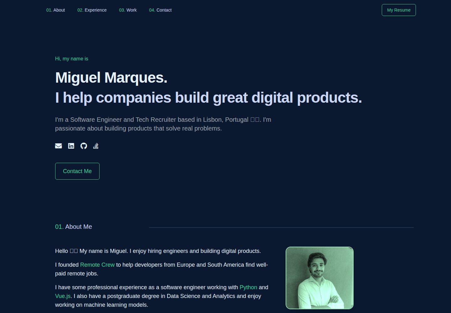 developer-portfolio-template 网站模板截图