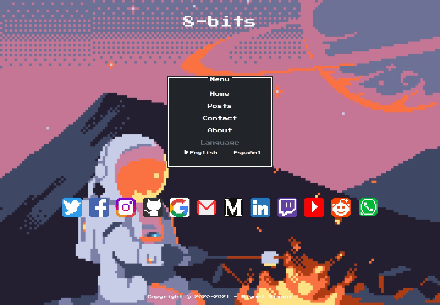 hugo-8bits-theme 网站模板截图
