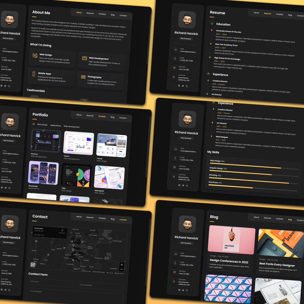 portfolio-html-template 网站模板截图