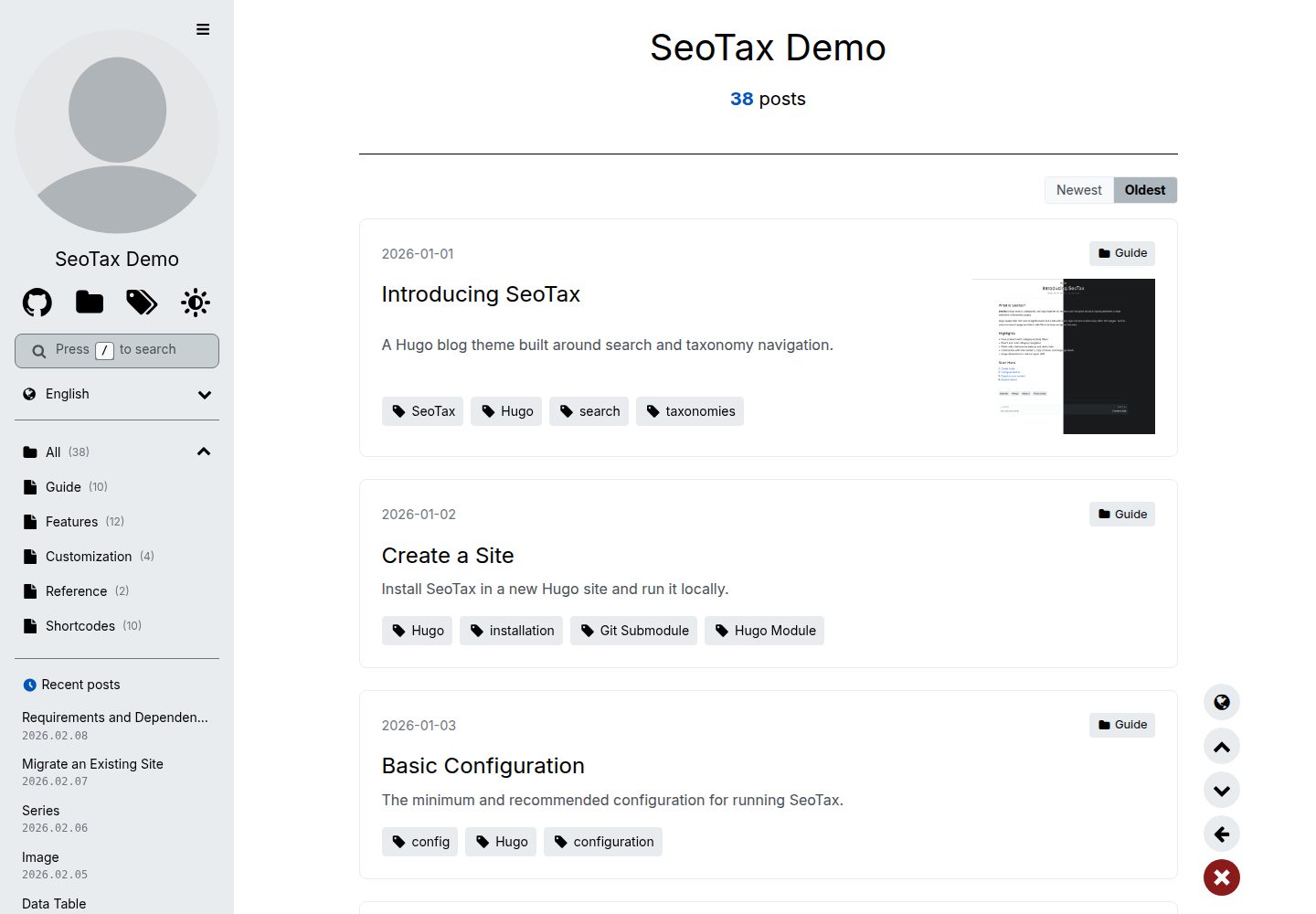 hugo-seotax 网站模板截图