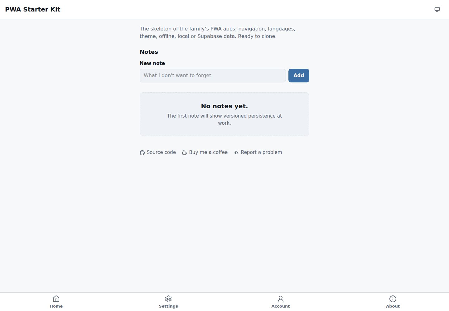 pwa-starter-kit 网站模板截图