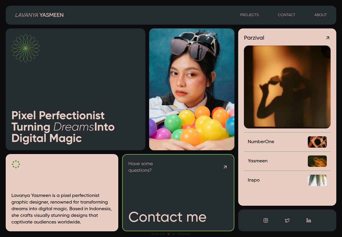 bentofolio · Desktop homepage