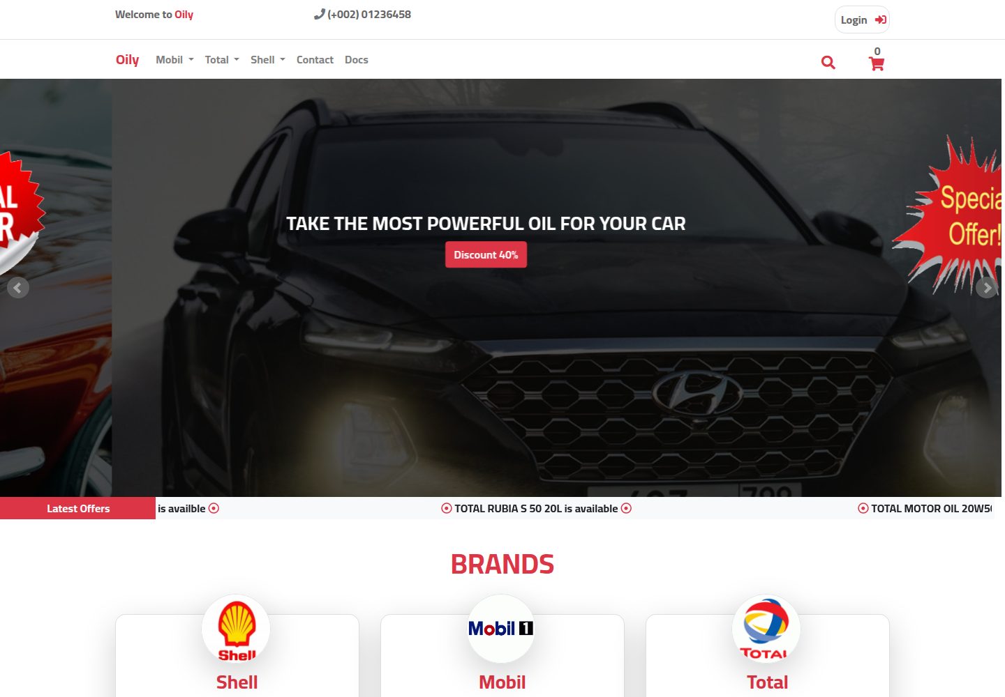 oily · Desktop homepage
