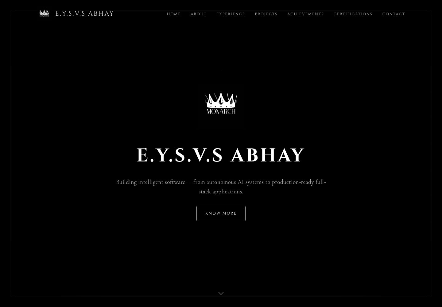 portfolio_EYSVS.ABHAY 网站模板截图