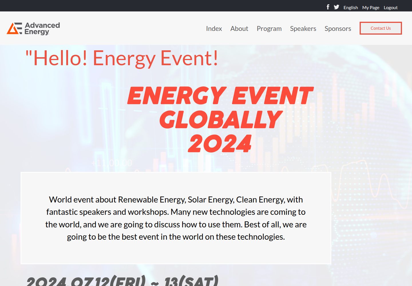 World-Energy-Event 网站模板截图