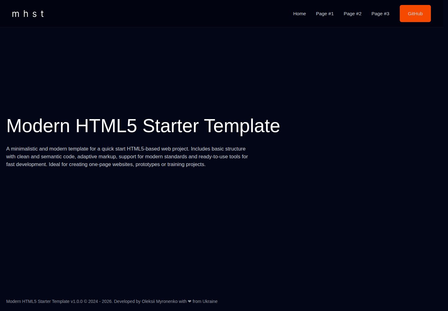 modern-html5-starter-template 网站模板截图