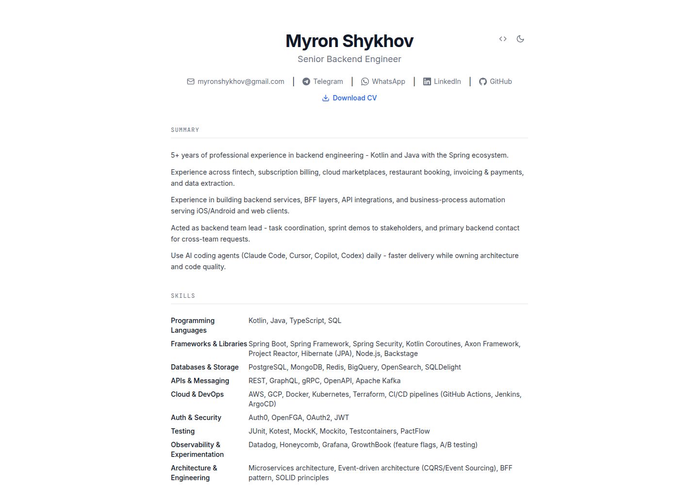cv-site-template 网站模板截图
