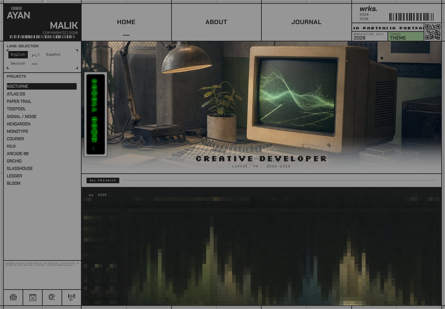 Portfolio-Template-05 · 桌面端首页