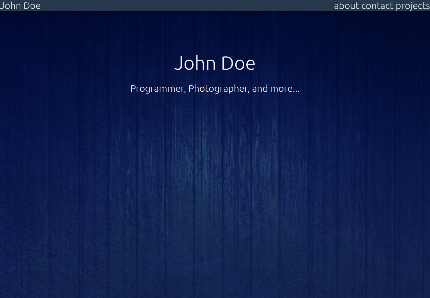 personal-website · Desktop homepage