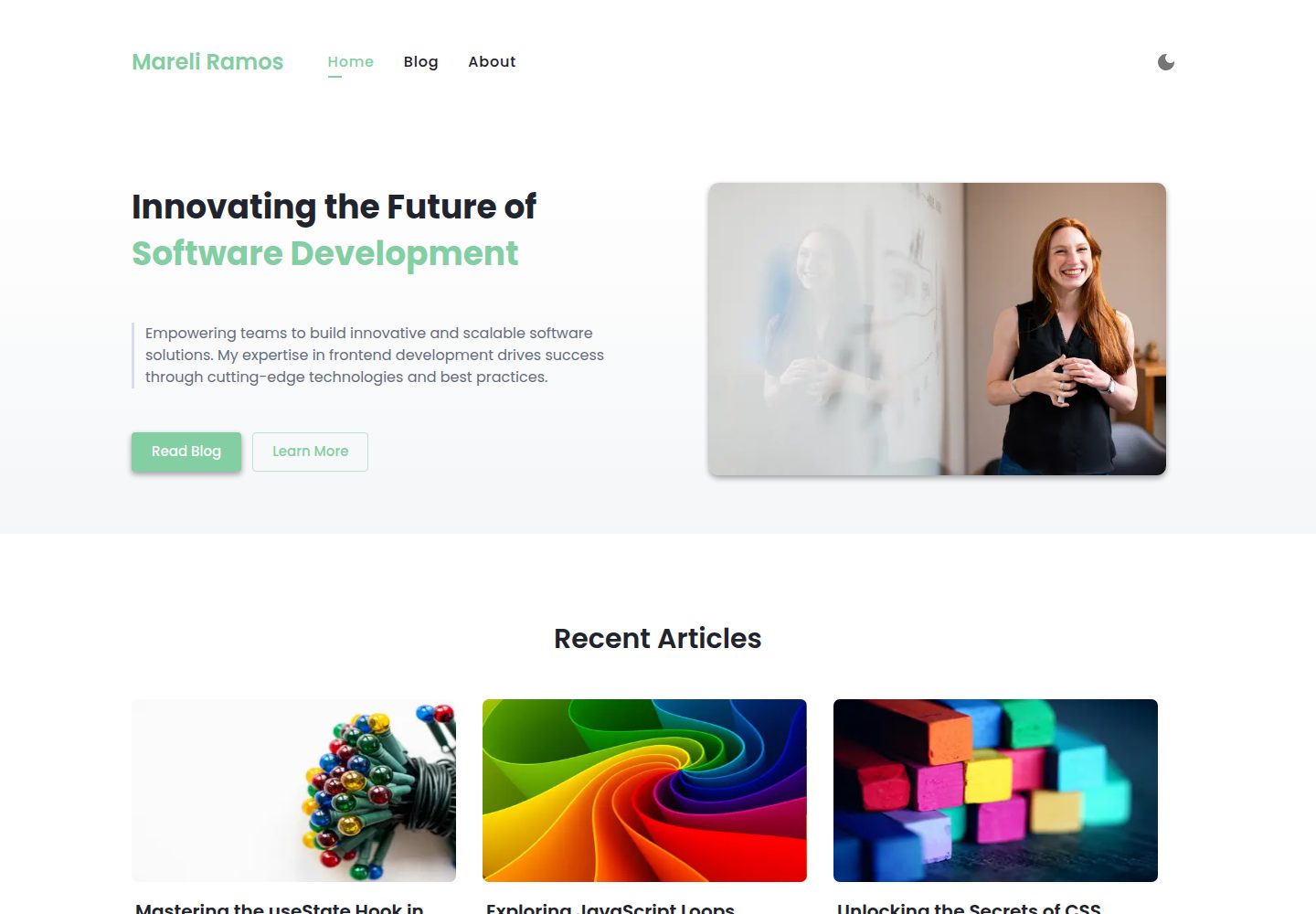 nextjs-mui-blog-starter · Desktop homepage