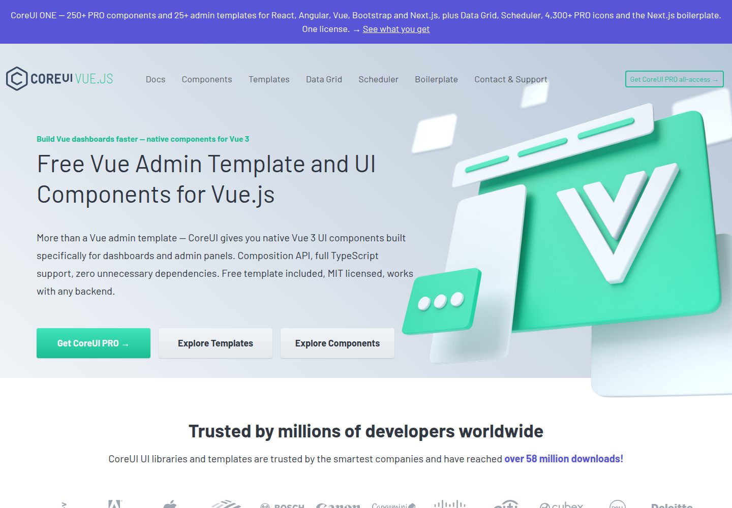 laravel-coreui-vue · Desktop homepage