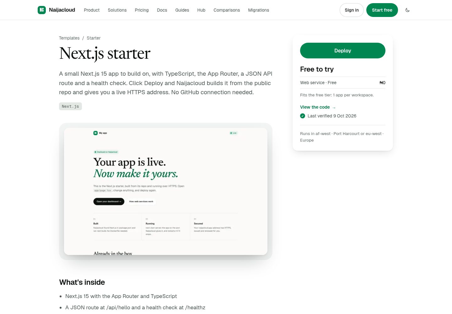 template-nextjs-starter 网站模板截图