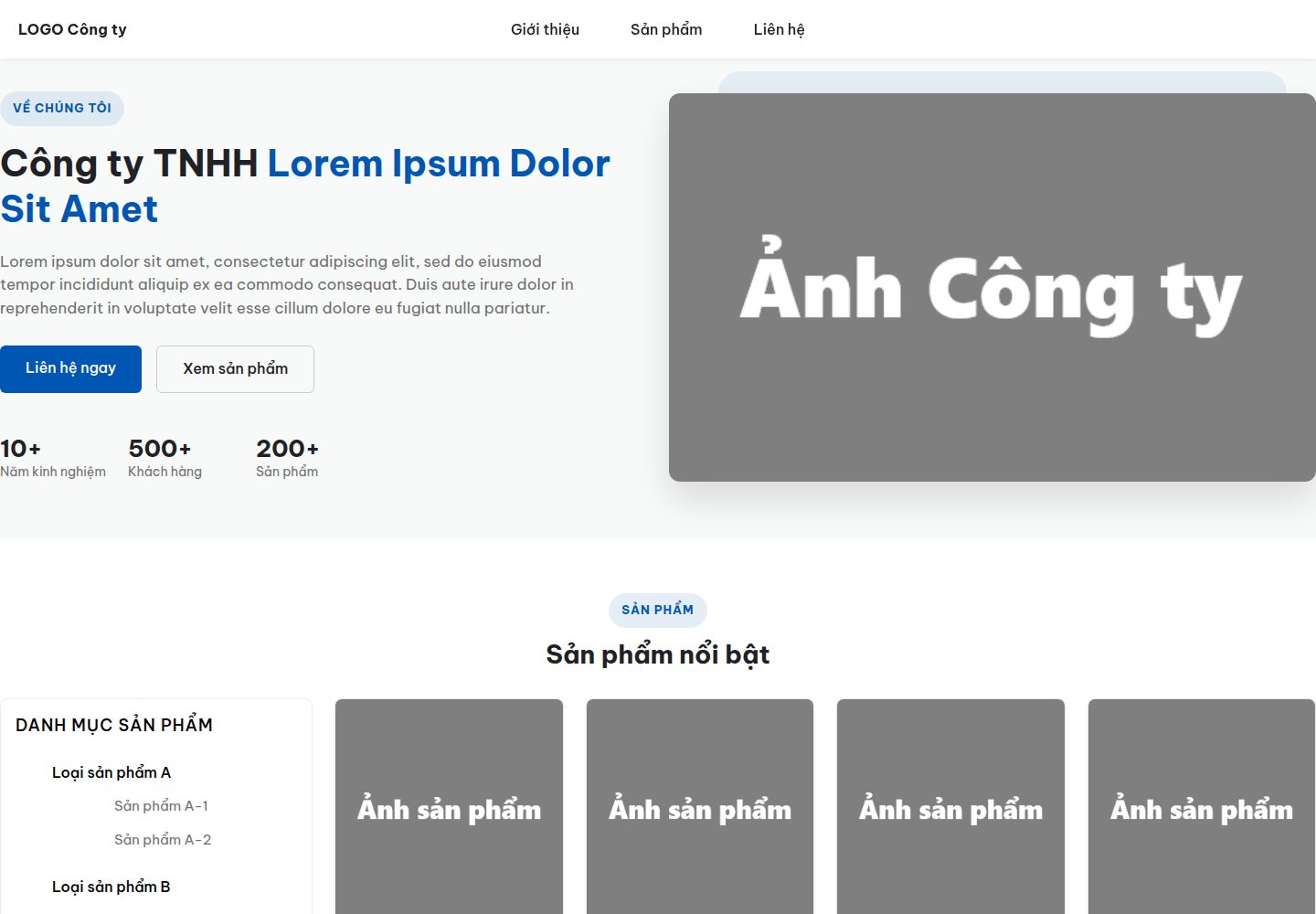 company-site · Desktop homepage