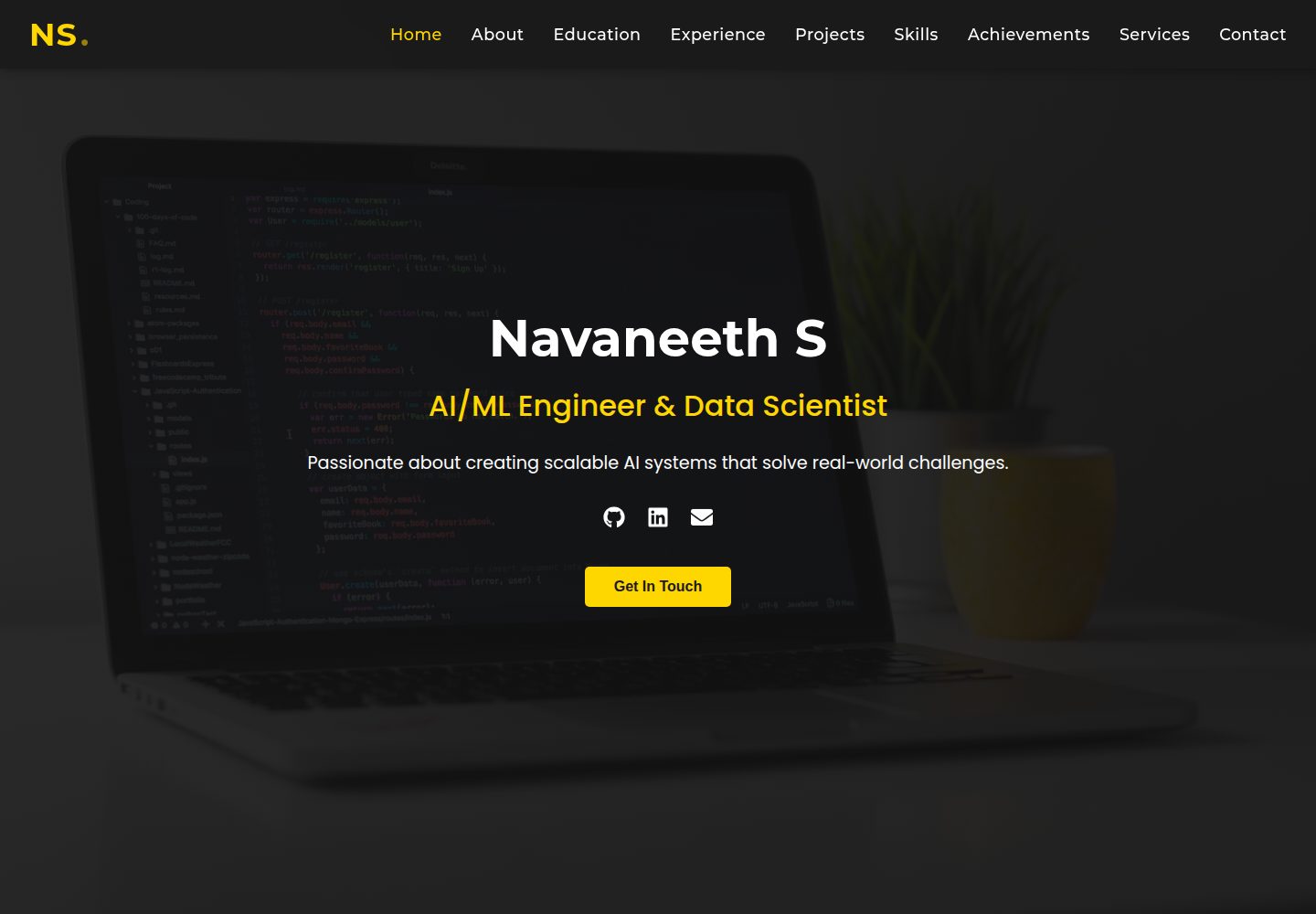 navaneeth_portfolio 网站模板截图