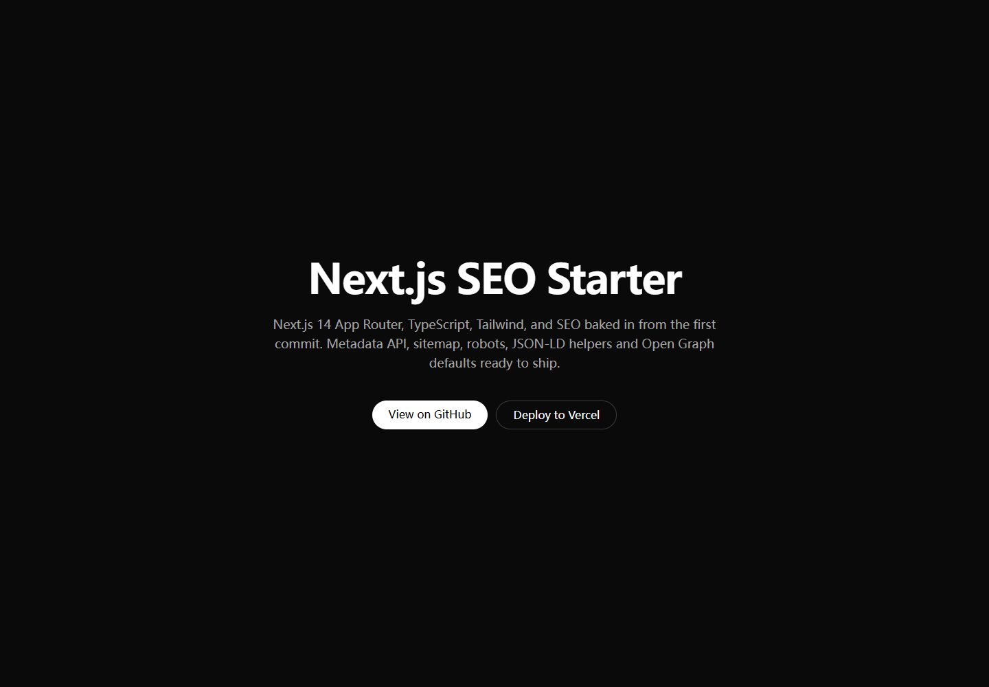 nextjs-seo-starter · 桌面端首页