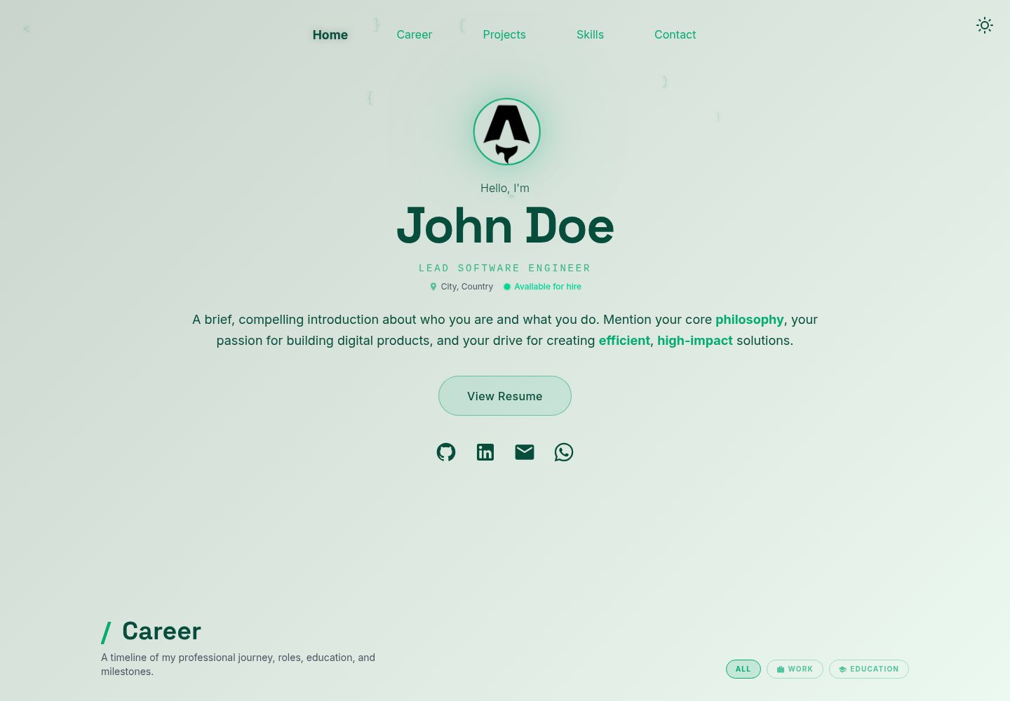 career-portfolio-template 网站模板截图