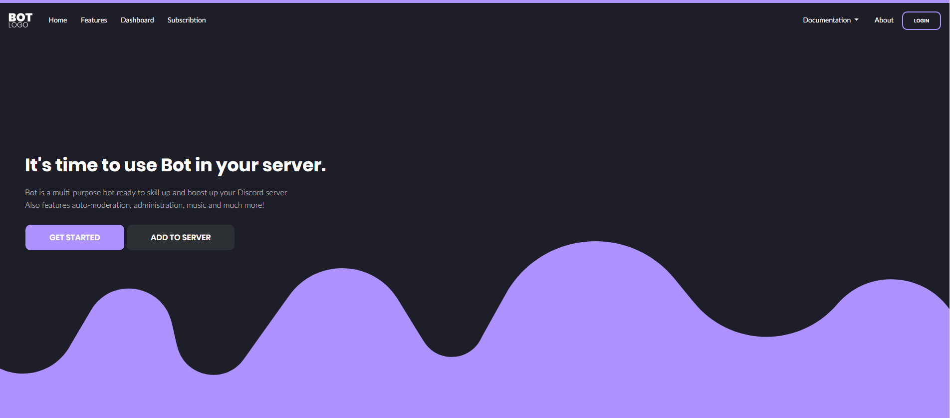 Discord-bot-website-template 网站模板截图