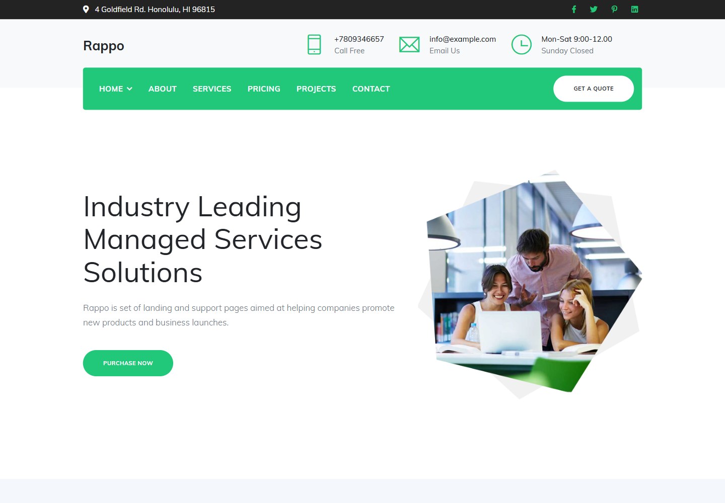 corporate-website-template · 桌面端首页