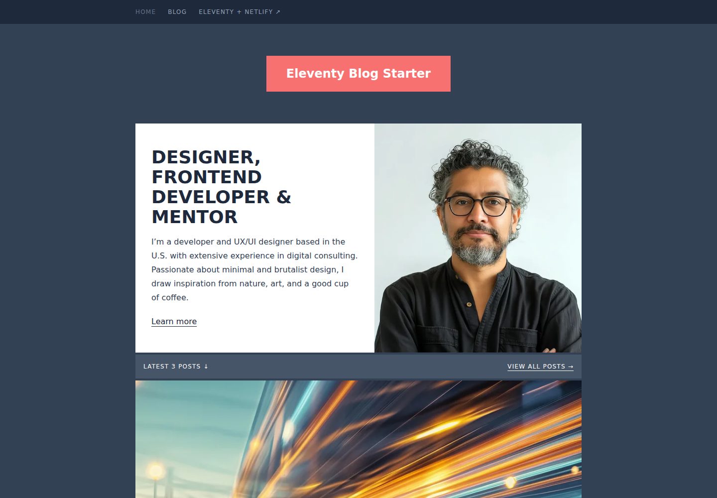 eleventy-blog-starter 网站模板截图