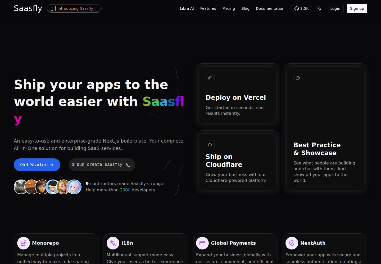 saasfly 网站模板截图