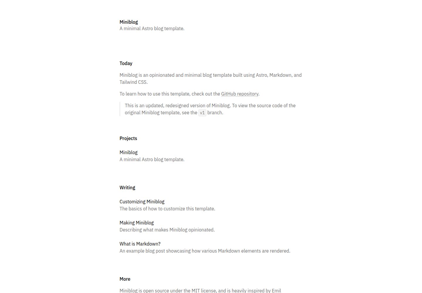 miniblog 网站模板截图