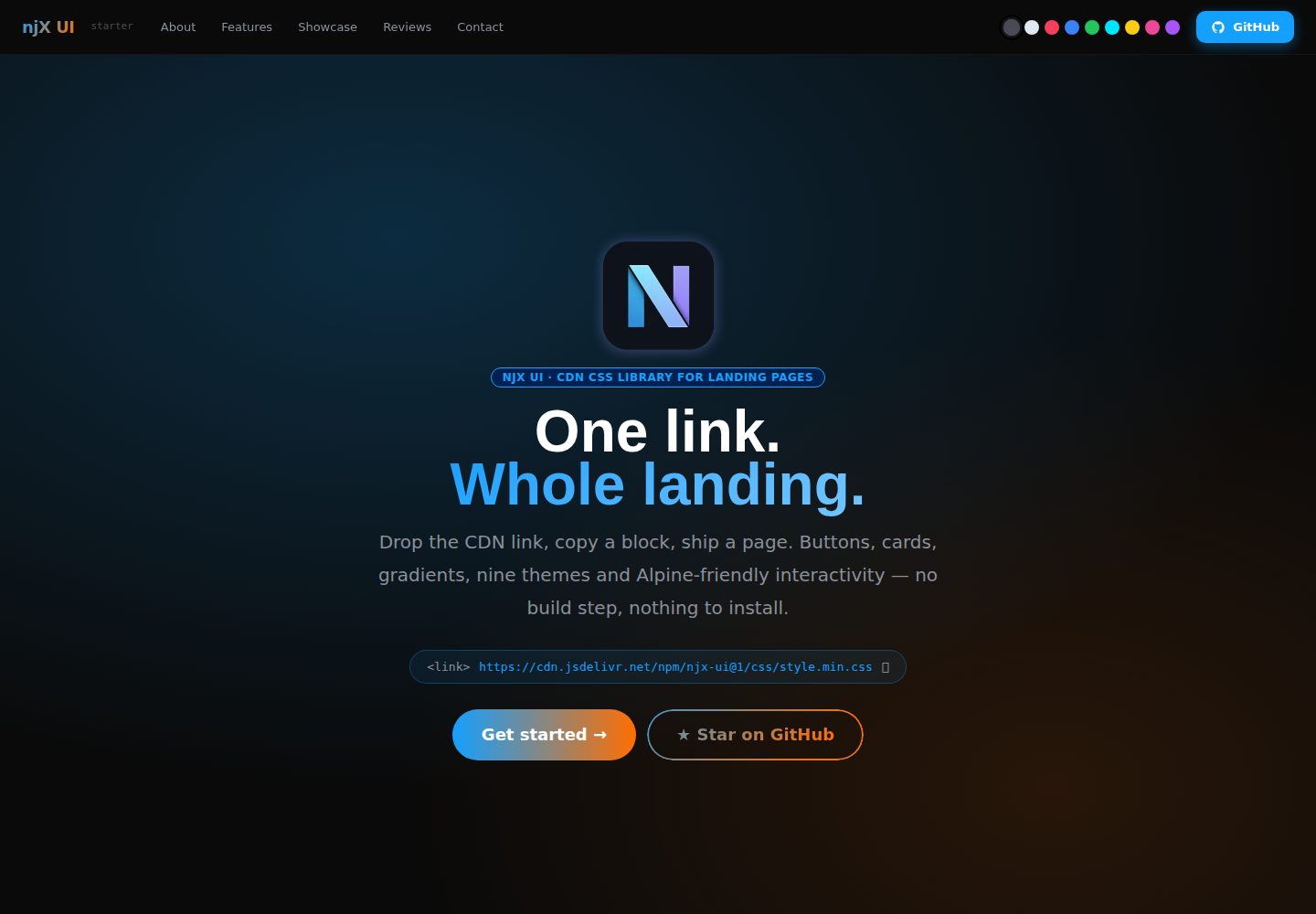 astro-njx-saas · Desktop homepage
