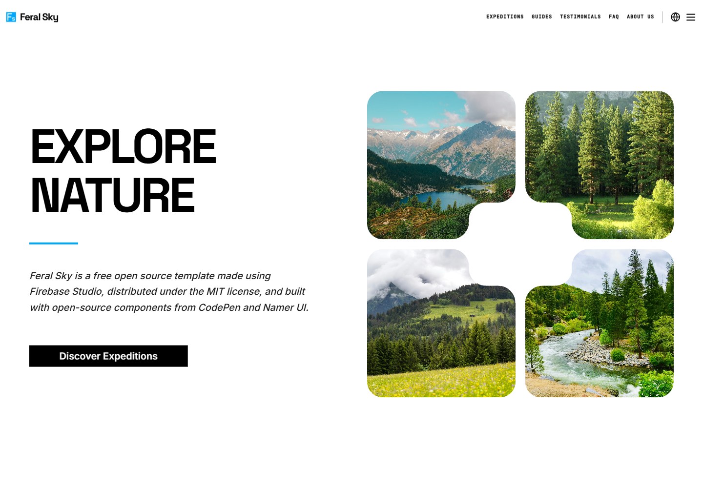 feral-sky-free-template · Desktop homepage