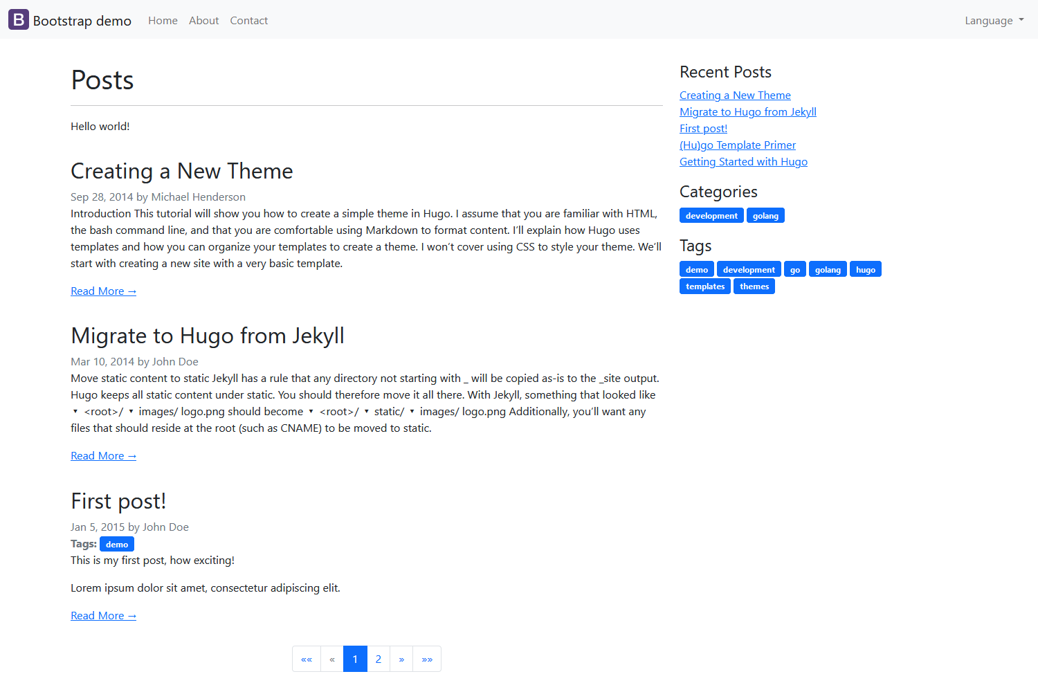 hugo-bootstrap-5 网站模板截图