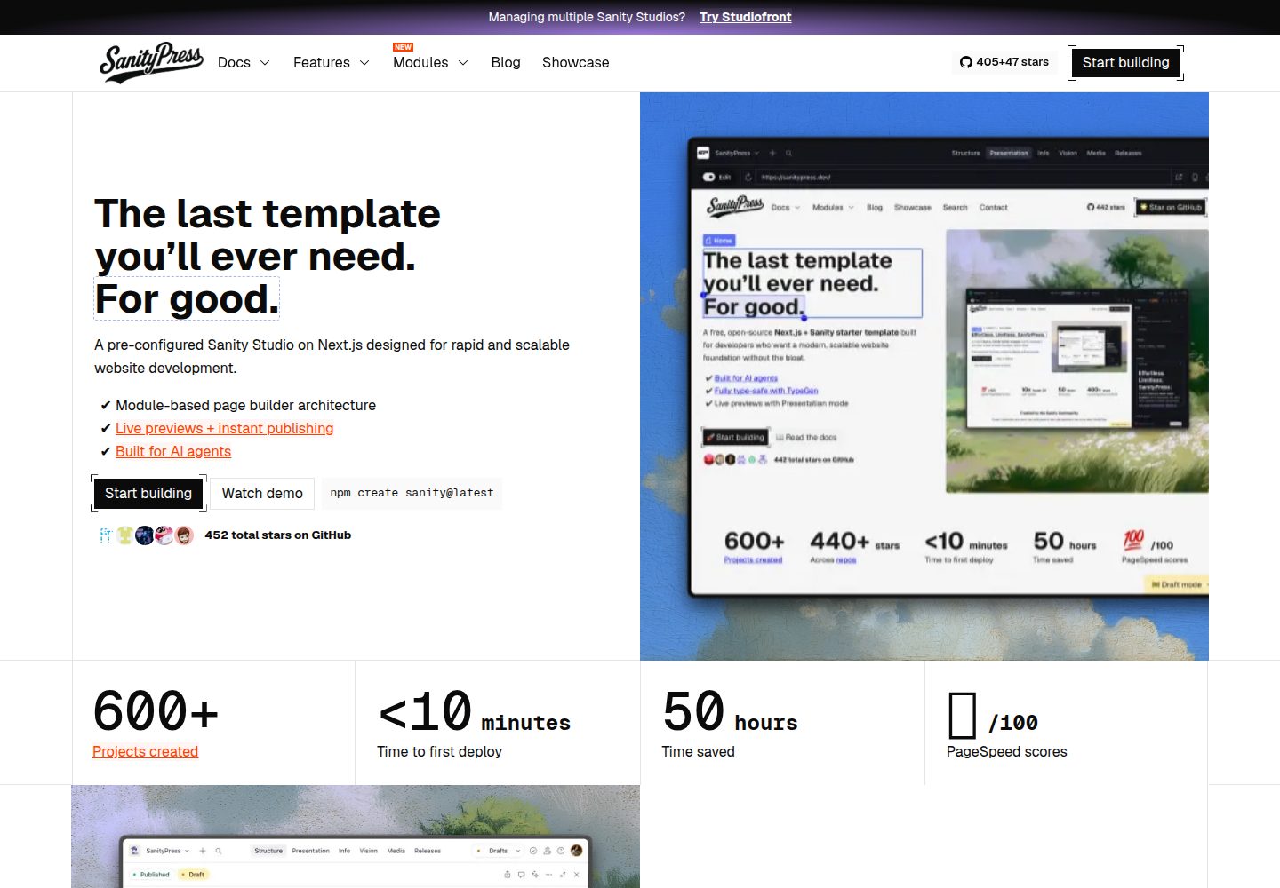 sanitypress · Desktop homepage