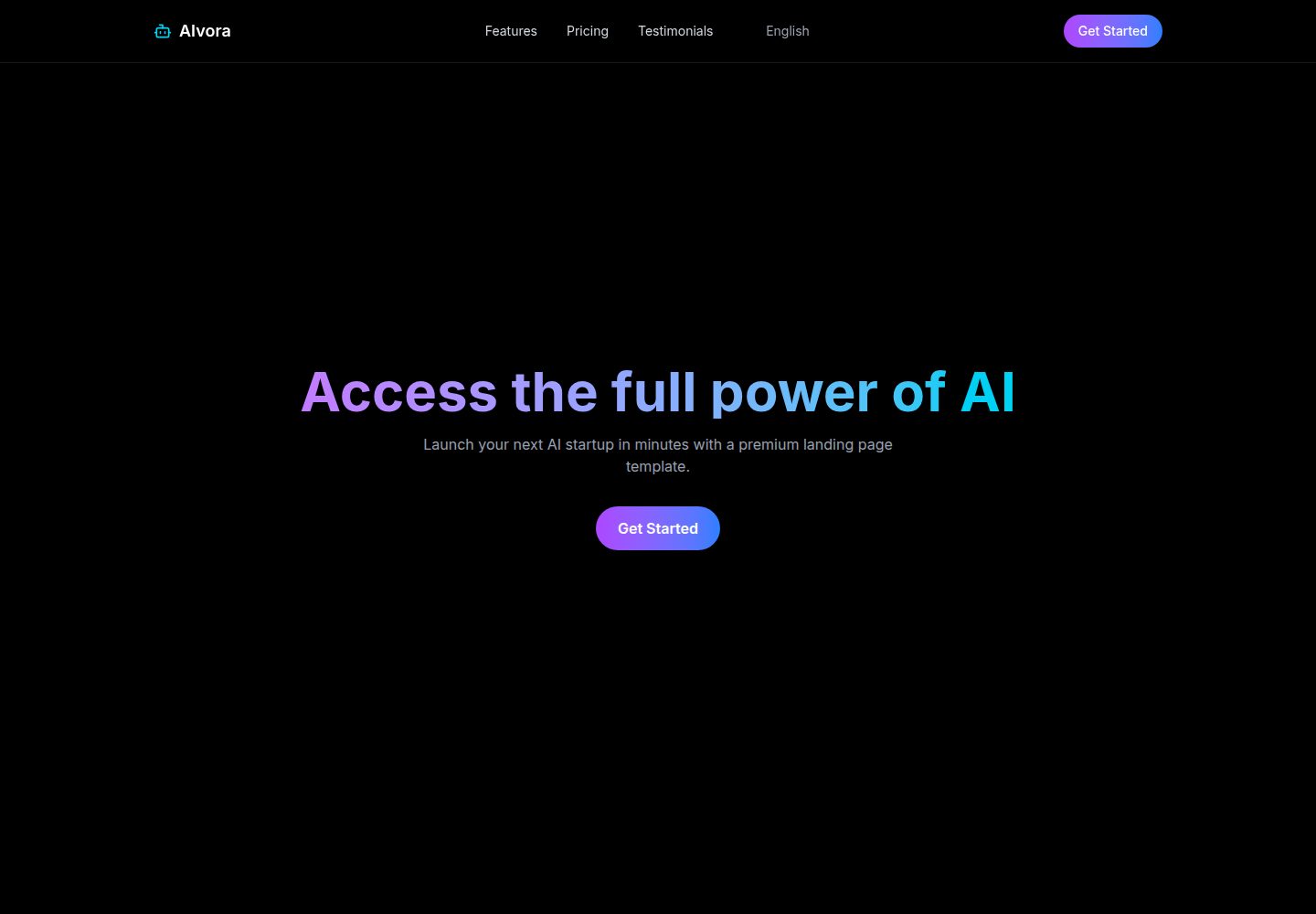 AIvora 网站模板截图
