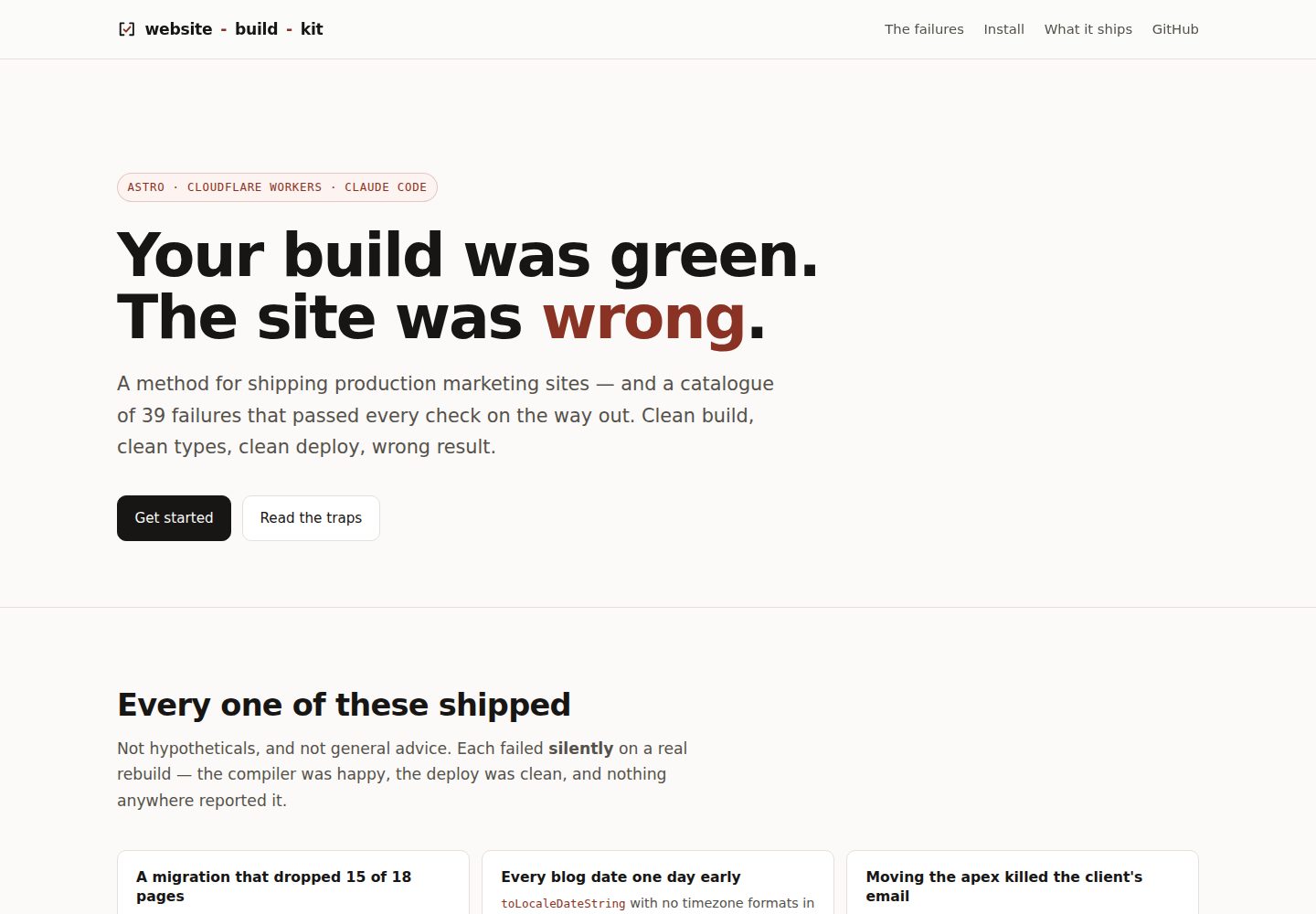 website-build-kit · Desktop homepage