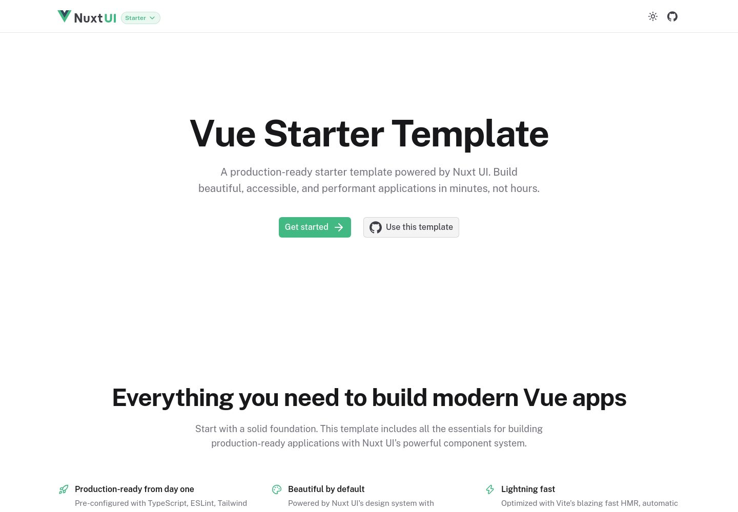 starter-vue 网站模板截图