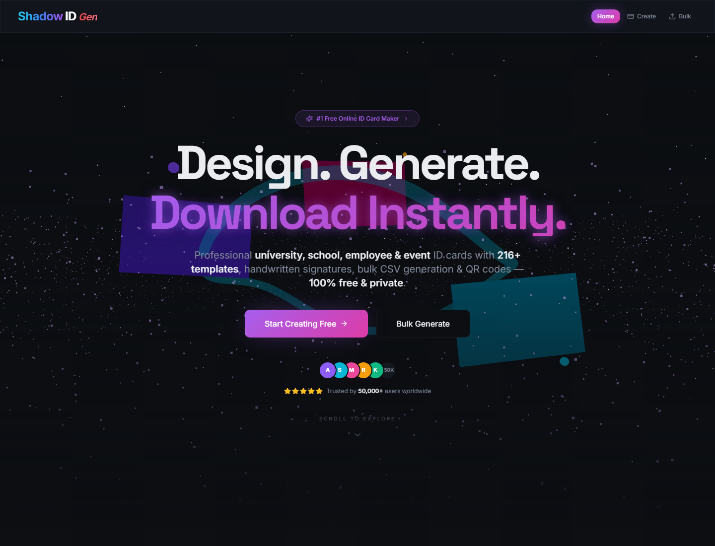 Shadow-ID-Gen 网站模板截图