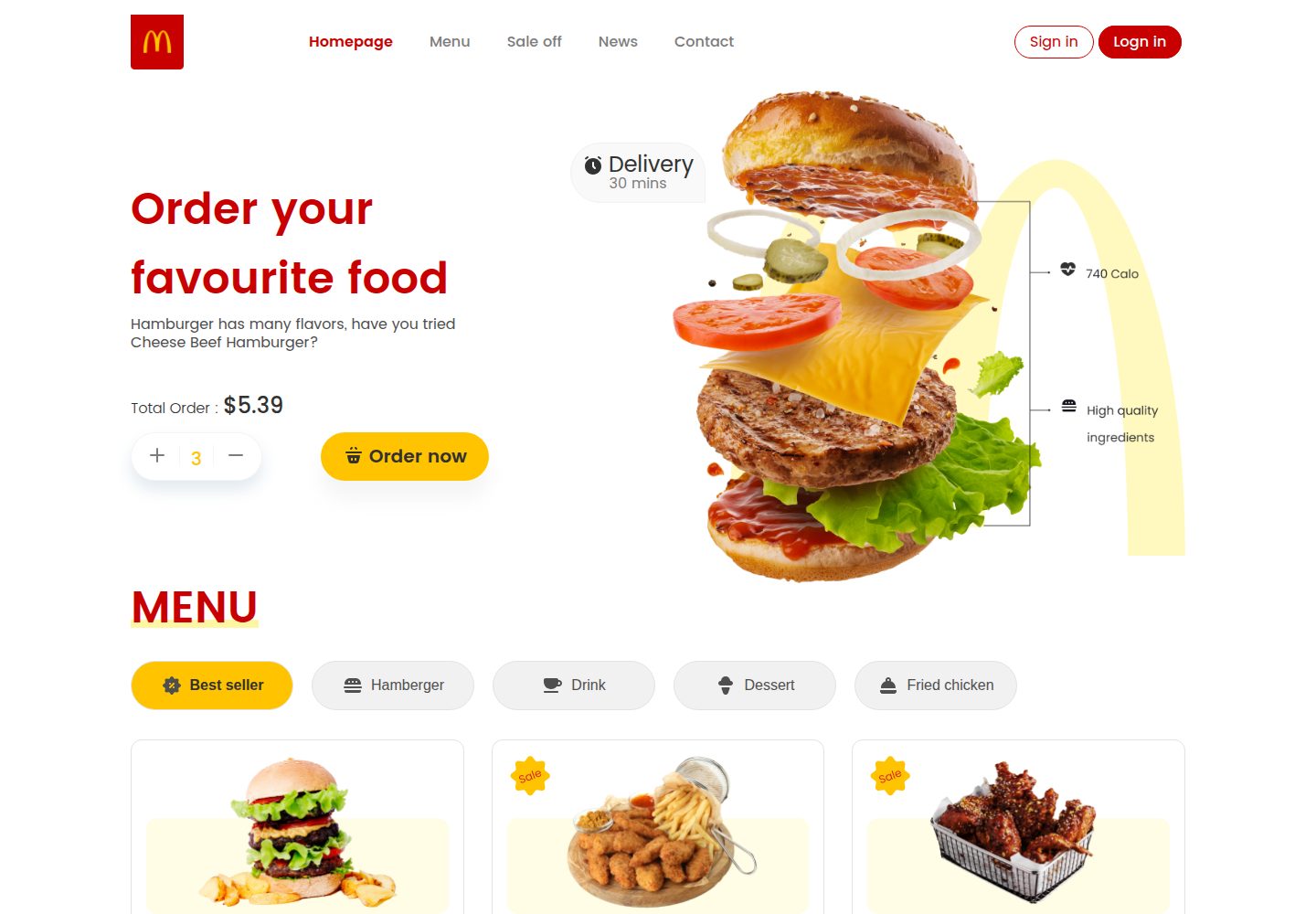 Restaurant-Website · 桌面端首页