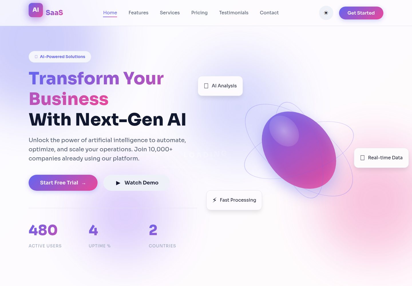 AI-SaaS-Startup-Landing-Page-Template-V1 网站模板截图
