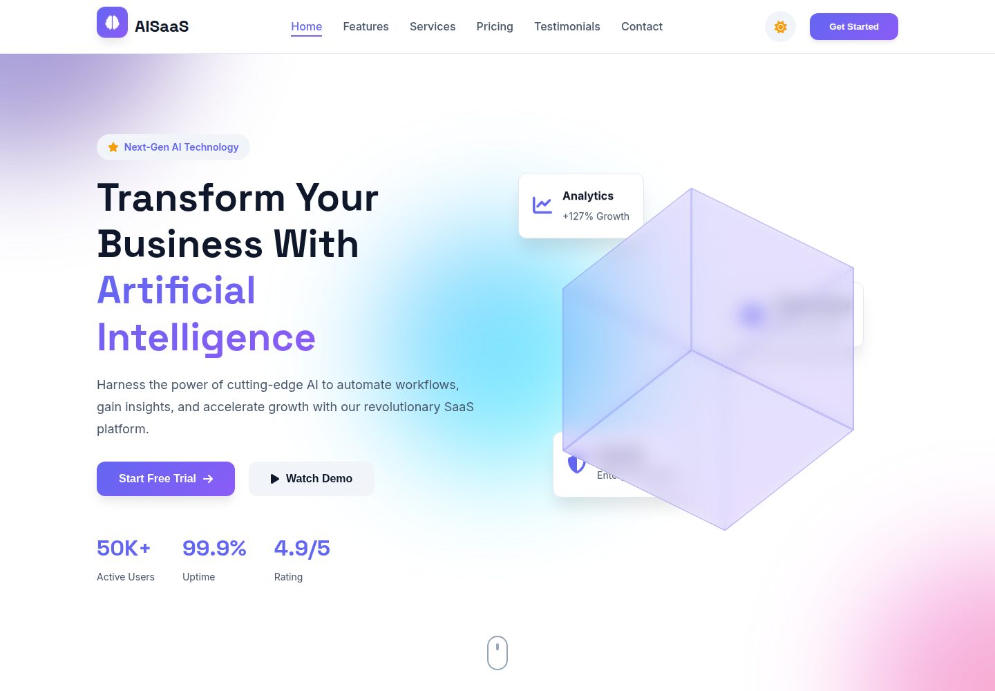 AI-SaaS-Startup-Landing-Page-Template-V2 网站模板截图