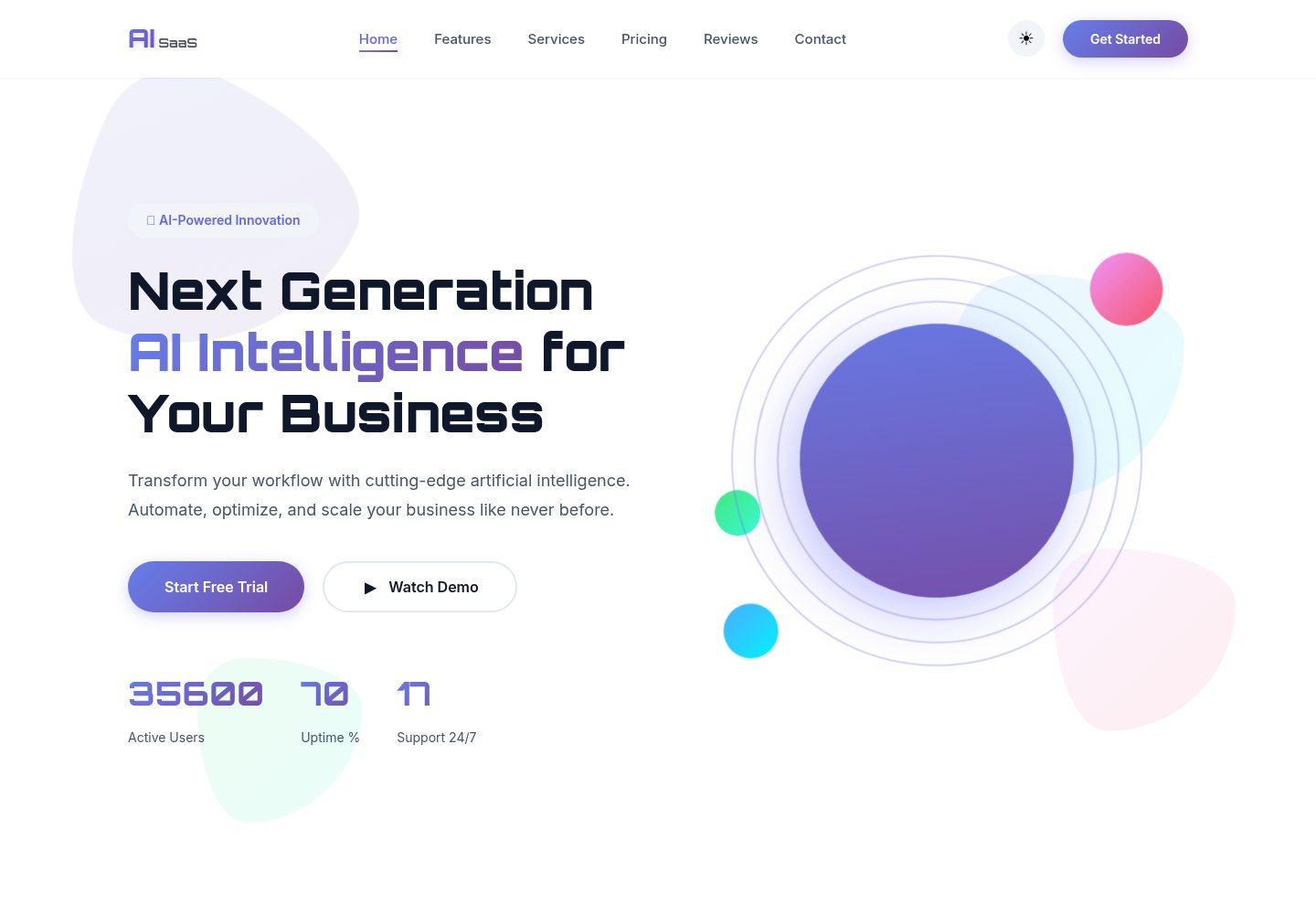 AI-SaaS-Startup-Landing-Page-Template-V5 网站模板截图