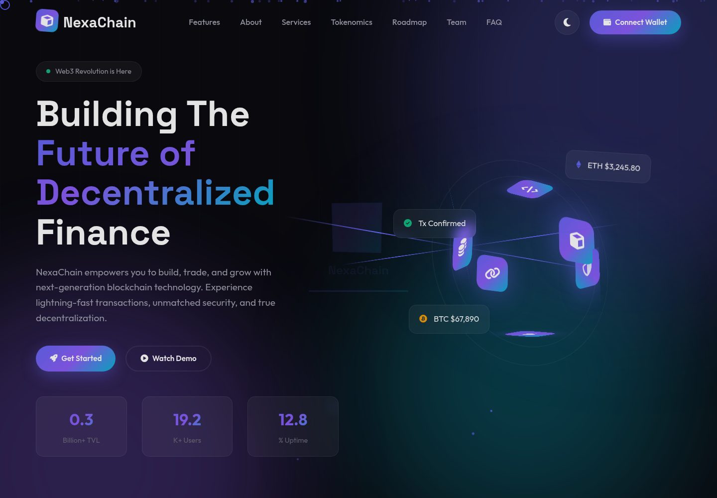 web3-blockchain-landing-page-template-v1 网站模板截图