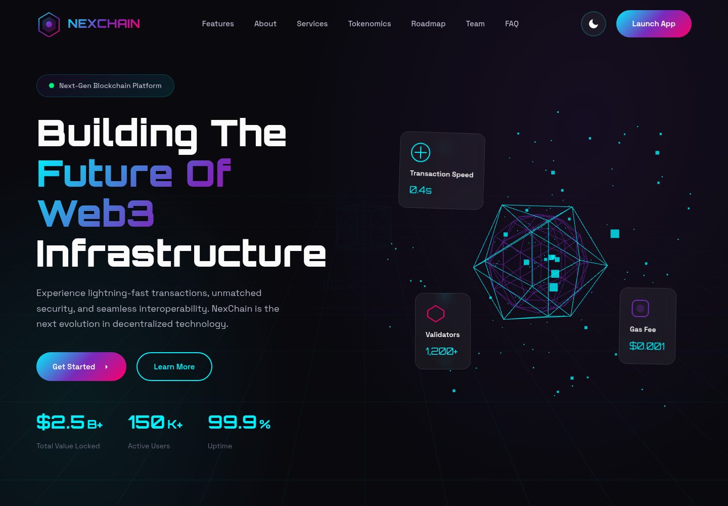 web3-blockchain-landing-page-template-v2 网站模板截图