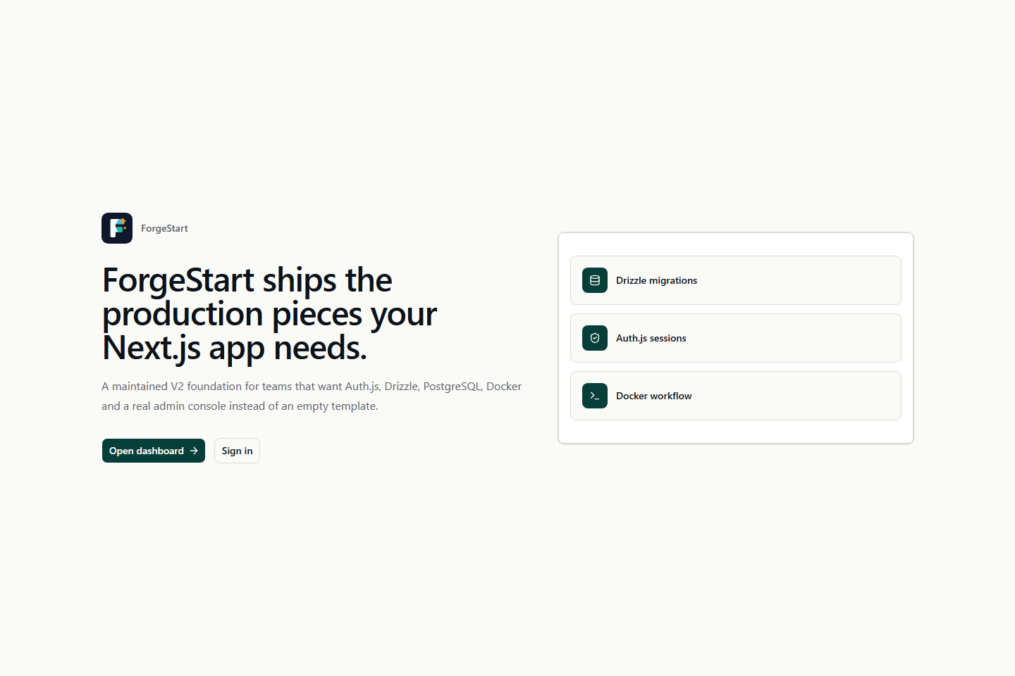 ForgeStart 网站模板截图
