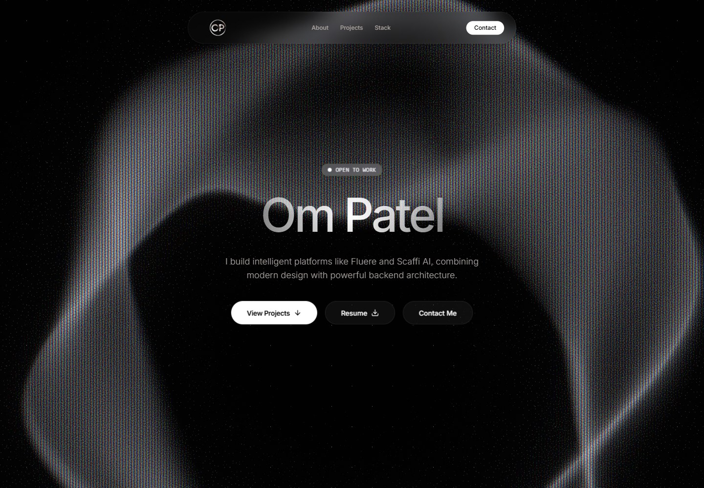 Portfolio · Desktop homepage