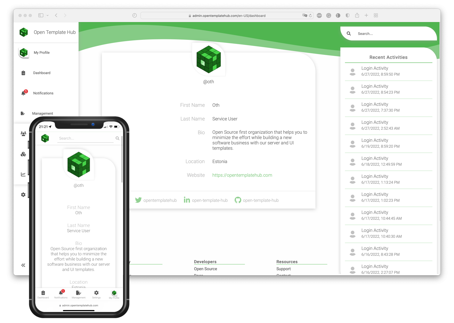 admin-ui-template 网站模板截图