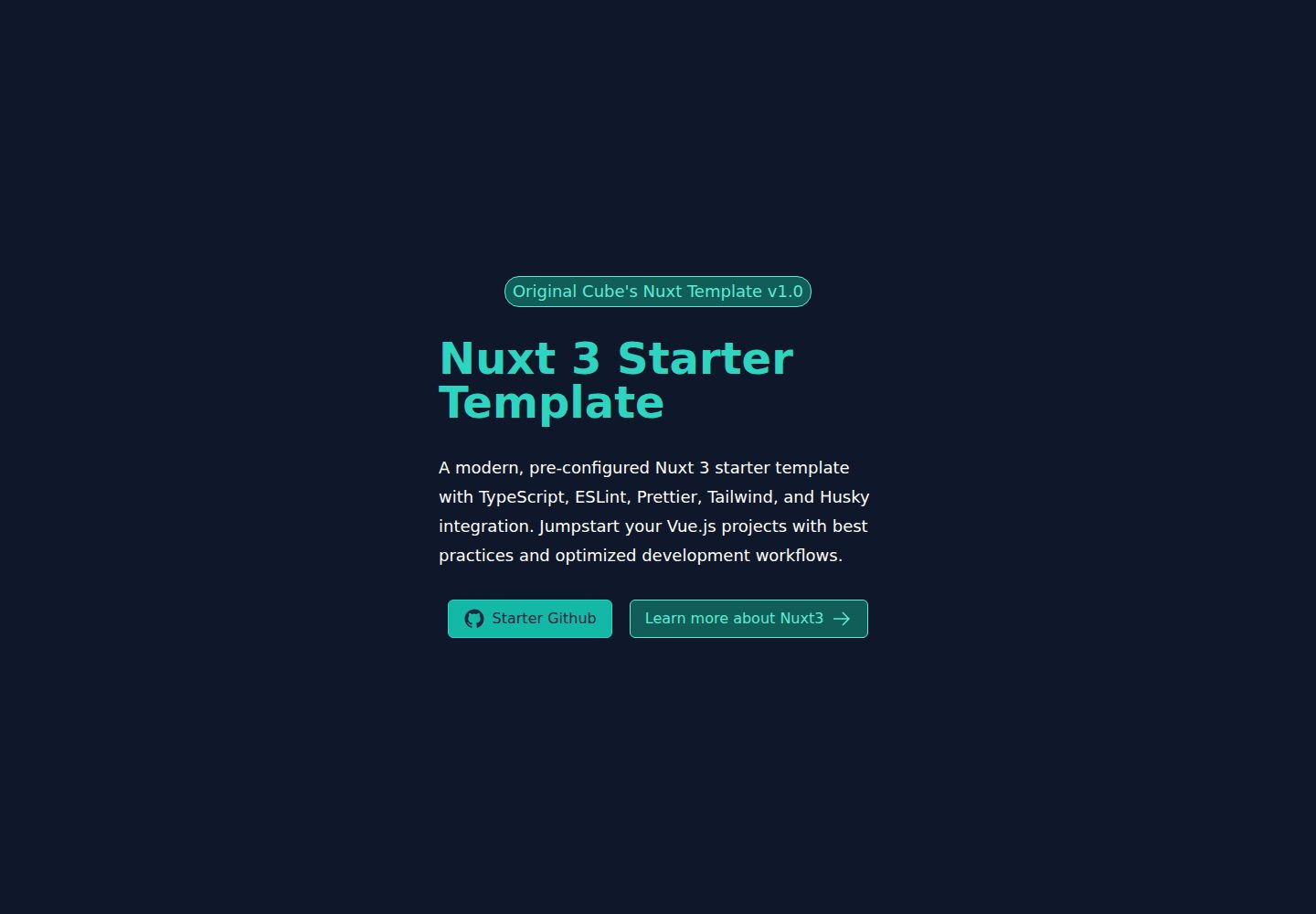 nuxt-starter · 桌面端首页