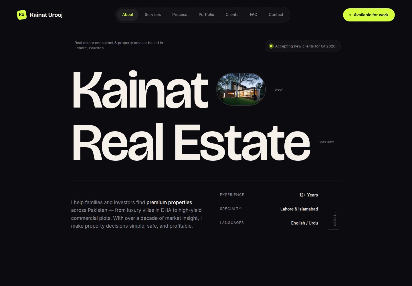kainat-Urooj · Desktop homepage