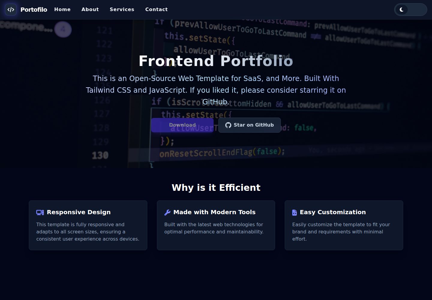 portfolio-template 网站模板截图