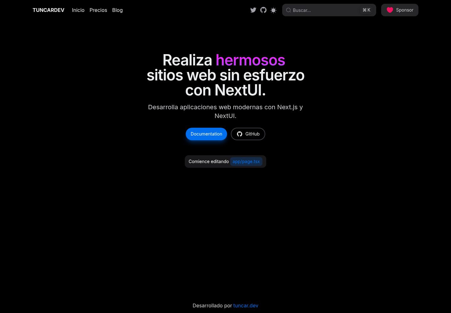 next-app-template 网站模板截图