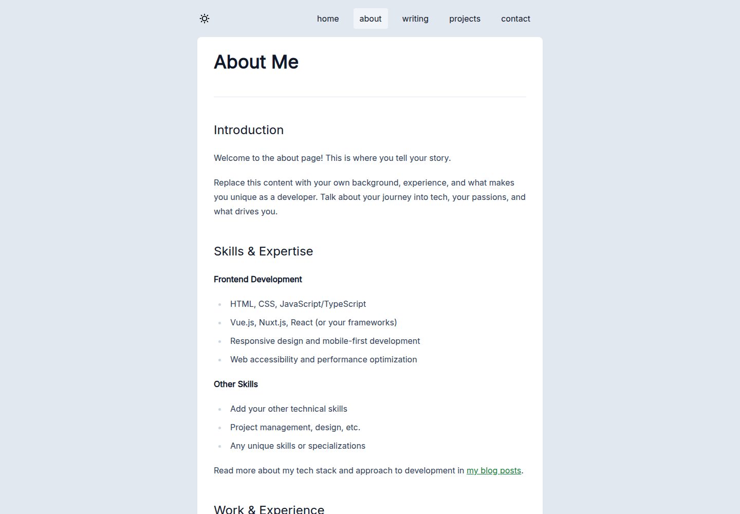 nuxt-developer-website · Desktop homepage